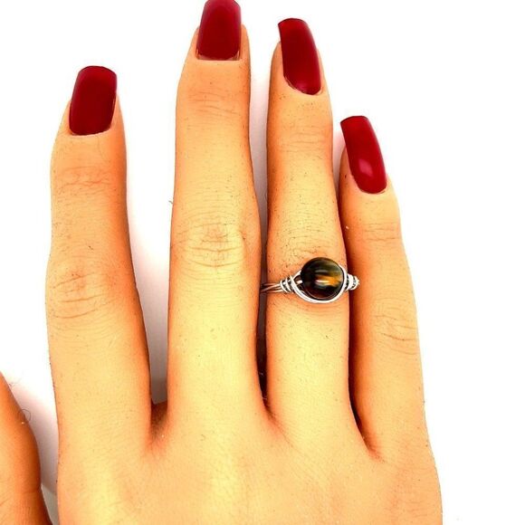 Handmade Round Stone Ring - Picture 5 of 6